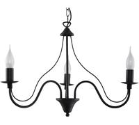 SOLLUX lighting Minerwa 5 Candeliere Lampadario, Lampada A Sospensione A Soffitto, Stile Glamour, Lampadina E14 Sostituibile, 5x40 W, Acciaio, 60x60x80 cm, Nero