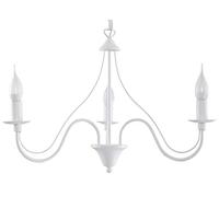 SOLLUX lighting Minerwa Lampadario Candelabro - Lampada a sospensione Soggiorno Lampada da tavolo da pranzo Camera da letto - 3 x 40 W Acciaio 60 x 60 x 80 cm Bianco 3 fiamme