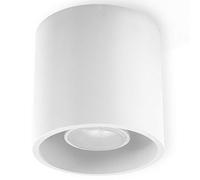 Sollux Lighting Orbis Lampada da soffitto a incasso | Design moderno con paralume cilindrico | Fatto di alluminio, con lampadina GU10 sostituibile | Bianco, 10 x 10 x 10 cm
