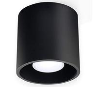 Sollux Lighting Orbis Lampada da soffitto a incasso | Design moderno con paralume cilindrico | Fatto di alluminio, con lampadina GU10 sostituibile | Nero, 10 x 10 x 10 cm