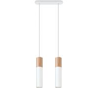SOLLUX lighting Pablo 3 Faretto Lampada A Sospensione A Soffitto, Design Minimalista E Scandinavo, Lampadina GU10 Sostituibile, 3x40 W, Legno Naturale
