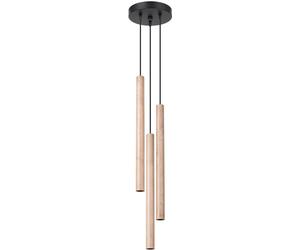 Sollux Lighting Pastelo lampada sospesa 3x8 W nero-legno SL.1268
