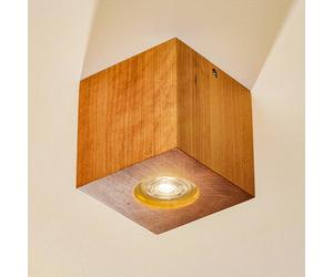 SOLLUX LIGHTING Plafoniera Ara a forma di cubo in legno SOLLUX LIGHTING