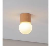 SOLLUX LIGHTING Plafoniera Boomo, Ø 12 cm, legno SOLLUX LIGHTING