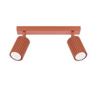 Sollux Lighting Plafoniera Da Soffitto Lampadario In Alluminio 2 Paralumi 30 x 6,5 x 16,5 cm Karbon Ocra Rossa