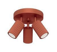 Sollux Lighting Plafoniera Da Soffitto Lampadario In Alluminio 3 Paralumi 19,5 x 19,5 x 18 cm Karbon Ocra Rossa