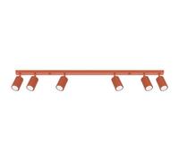 SOLLUX LIGHTING - Sollux Lighting Lampada Da Soffitto Karbon 6l Rosso Ocra Sl.1642 - Minimalista Lampada Da Soffitto Ocra Rossa 16.5x117x6.5 Cm - SPEDIZIONE GRATUITA