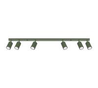 SOLLUX lighting Plafoniera Da Soffitto Lampadario In Alluminio 6 Paralumi 117 x 6,5 x 16,5 cm Karbon Verde Oliva