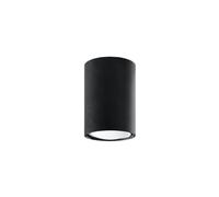 SOLLUX lighting Lagos 10 Lampada da soffitto | Design moderno con paralume cilindrico, stile industriale | Lampadina GU10 sostituibile, 1 x 40 W | Acciaio verniciato a polvere, nero, 6 x 6 x 10 cm