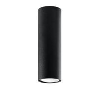 SOLLUX lighting Lagos 20 Lampada da soffitto | Design moderno con paralume cilindrico, stile industriale | Lampadina GU10 sostituibile, 1 x 40 W | Acciaio verniciato a polvere, nero, 6 x 6 x 20 cm