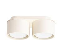 SOLLUX lighting Plafoniera piatta rotonda Gx53 LED a 2 luci, colore beige Modo