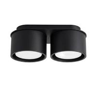 SOLLUX lighting Plafoniera piatta rotonda Gx53 LED a 2 luci Modo nera