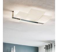 SOLLUX LIGHTING Plafoniera Shifted, tre sezioni in vetro, cromata SOLLUX LIGHTING
