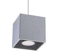SOLLUX lighting Quad 1 Lampada a sospensione | Design moderno con paralume rettangolare | In alluminio con lampadina GU10 sostituibile, 1 x 40 W | Grigio, 10 x 10 x 110 cm