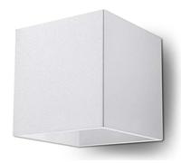 SOLLUX lighting Quad 1 Lampada da parete | Design moderno con paralume rettangolare | In alluminio con lampadina G9 sostituibile, 1 x 40 W | Bianco, 10 x 12 x 10 cm