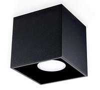 SOLLUX LIGHTING Quad 1 Lampada da soffitto | Design moderno con paralume rettangolare | In alluminio con lampadina GU10 sostituibile, 1 x 40 W | Nero, 10 x 10 x 10 cm