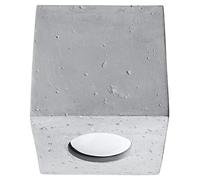 SOLLUX lighting Quad Lampada da soffitto | Design moderno con paralume rettangolare | In cemento con lampadina GU10 sostituibile, 1 x 40 W | Cemento, 10 x 10 x 10 cm