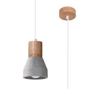 Sollux Lighting Qubic lampada sospesa 1x60 W grigio/cenere-legno SL.0964