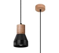 Sollux Lighting Qubic lampada sospesa 1x60 W nero-legno SL.0963