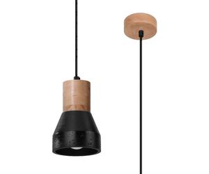 Sollux Lighting Qubic lampada sospesa 1x60 W nero-legno SL.0963