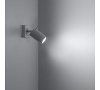 Sollux Lighting Ring 1 Lampada da parete | Design moderno e minimalista, regolabile braccio e direzione della luce | Lampadina GU10 sostituibile, 1 x 40 W | Acciaio, bianco, 8x16x8 cm