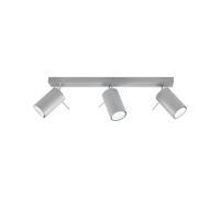 SOLLUX lighting Ring 3 Lampada da parete | Design moderno e minimalista, regolabile braccio e direzione della luce | Lampadina GU10 sostituibile, 3 x 40 W | Acciaio, grigio 45 x 6 x 16 cm