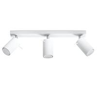 Sollux Lighting Ring 3 Lampada da soffitto | Design moderno e minimalista, regolabile braccio e direzione della luce | Lampadina GU10 sostituibile, 3 x 40 W | Acciaio, bianco 45 x 6 x 16 cm