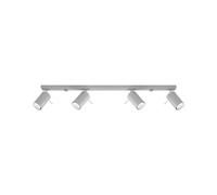 SOLLUX lighting Ring 4L Lampada da parete | Design moderno e minimalista, regolabile braccio e direzione della luce | Lampadina GU10 sostituibile, 4 x 40 W | Acciaio, grigio, 80 x 6 x 16 cm