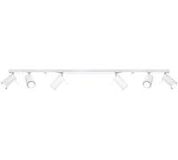 Sollux Lighting Ring 6L Lampada da soffitto | Design moderno e minimalista, regolabile braccio e direzione della luce | Lampadina GU10 sostituibile, 6 x 40 W | Acciaio, bianco, 118 x 6 x 16 cm