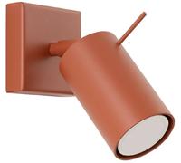 SOLLUX lighting Lampada Da Parete Orientabile Applique Da Parete Di Acciaio 1 Paralume 8 x 16 x 16 cm Ocra Rossa Ring