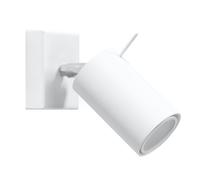 Sollux Lighting Ring 1 Lampada da parete | Design moderno e minimalista, regolabile braccio e direzione della luce | Lampadina GU10 sostituibile, 1 x 40 W | Acciaio, bianco, 8x16x8 cm