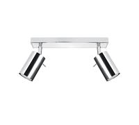 SOLLUX LIGHTING Spot da soffitto Round, cromo, 2 luci SOLLUX LIGHTING