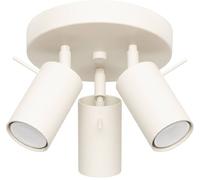 SOLLUX lighting Lampada Da Soffitto Orientabile Faretto Da Soffitto Di Acciaio 3 Paralumi 19,5 x 19,5 x 18,5 cm Beige Ring