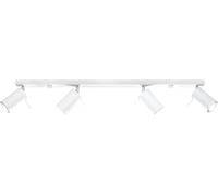 SOLLUX lighting Ring 4L Lampada da soffitto | Design moderno e minimalista, regolabile braccio e direzione della luce | Lampadina GU10 sostituibile, 4 x 40 W | Acciaio, bianco, 80 x 6 x 16 cm