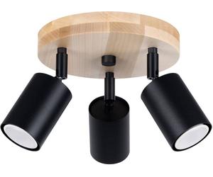 Sollux Lighting Verdo lampada da soffitto 3x10 W nero-legno SL.1292