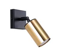 SOLLUX lighting - Winx Lampada da parete - Lampade da parete - Lampada decorativa - Lampada LED - Basso consumo energetico - GU10, 1x max 10W LED, ~230V, 50Hz - Nero/Oro - 8x8x18,5cm