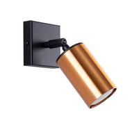 SOLLUX lighting - Winx Wall lamp - Lampade da parete - Lampada decorativa - Lampada LED - Basso consumo energetico - GU10, 1x max 10W LED, ~230V, 50Hz - Nero/Rame - 8x8x18,5cm