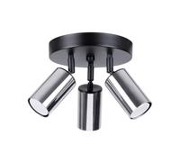 SOLLUX lighting - Winx Wall Sconceiling - Plafond da soffitto - Lampada decorativa - Lampada LED - Basso consumo energetico - GU10, 3x max 10W LED, ~230V, 50Hz - Nero/Cromo - 19,5x19,5x20cm