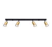 SOLLUX lighting - Winx Wall Sconceiling - Plafond da soffitto - Lampada decorativa - Lampada LED - Basso consumo energetico - GU10, 4x max 10W LED, ~230V, 50Hz - Nero/Oro - 82x6x18,5cm
