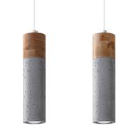 Sollux Lighting Zane lampada sospesa 2x40 W grigio/cenere-legno SL.0966