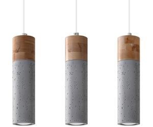 Sollux Lighting Zane lampada sospesa 3x40 W grigio/cenere-legno SL.0967