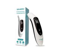 SOLMIRA Termometro Febbre Infrarossi, Frontale e Auricolare, Senza Contatto, Misurazione Istantanea, Alta Precisione, Adatto a Neonati, Bambini e Adulti