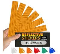 SOLNIT Strisce adesive riflettenti DIN 12899 nastro altamente riflettente per moto bambini biciclette adesivi camion rimorchi auto realizzati con ORA FOL EPG 6710 (Giallo, 2,5 x 20,3 cm, 6 pezzi)