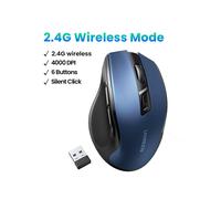 (SOLO 2.4G Blu) Mouse wireless UGREEN Mouse Bluetooth 5.0 Mouse ergonomico 4000 DPI 6 pulsanti di disattivazione