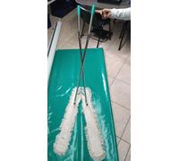 SOLO ASTA IN ACCIAIO E SUPPORTO PER PANNO PER SCOPA A FORBICE PER GRANDI DIMENSI