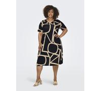 SOLO CARMAKOMA Vestito Donna Taglia Extra V Collo Manica Corta Midi Estate Abito