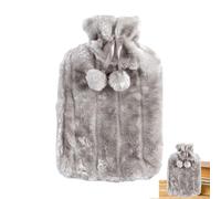 Solo copertura per bottiglia d'acqua, 2 l, in pelle PU, per borsa 'acqua calda, panno per alleviare dolori muscolari e spasmi, grigio chiaro, Consulte la descripción, Vedi descrizione