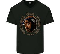 Solo Dio Può Giudicarmi Maglietta In Cotone V-Neck Da Uomo Rapper Hip Hop