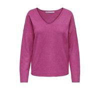 Solo Donna Maglia a Maglia Strutturata Collo a V Maglione Pullover Morbido Maglia a Manica Lunga Top ONLRICA Vita, Colore:Rosa-2, Taglia:M