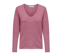 ONLY Neck Pullo Knt Noos Onlrica Life L/S-Maglia con Scollo a V, Colore: Nero, Rosa mélange, XL Donna
